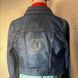 Upcycled ,Recycled ,Repurposed luxury Inspired  Denim Jacket